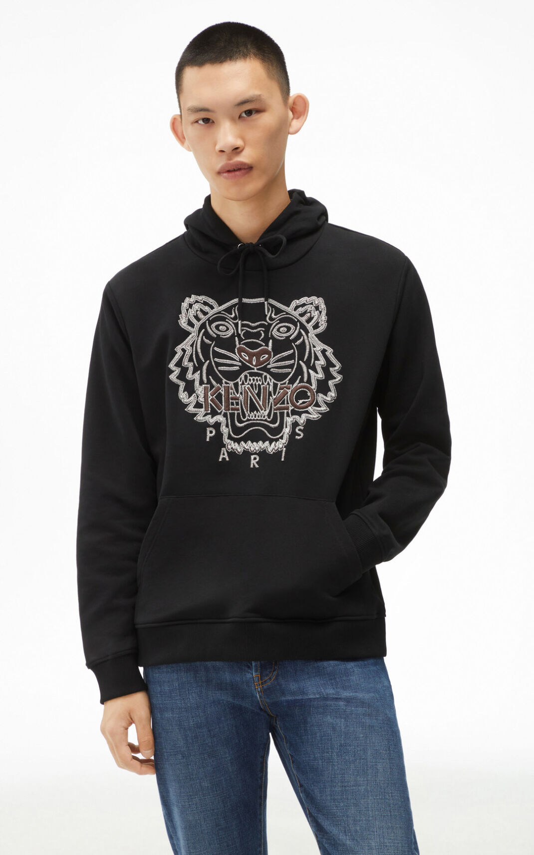 Sweat A Capuche Kenzo Homme Tiger Noir TYUDR-9103